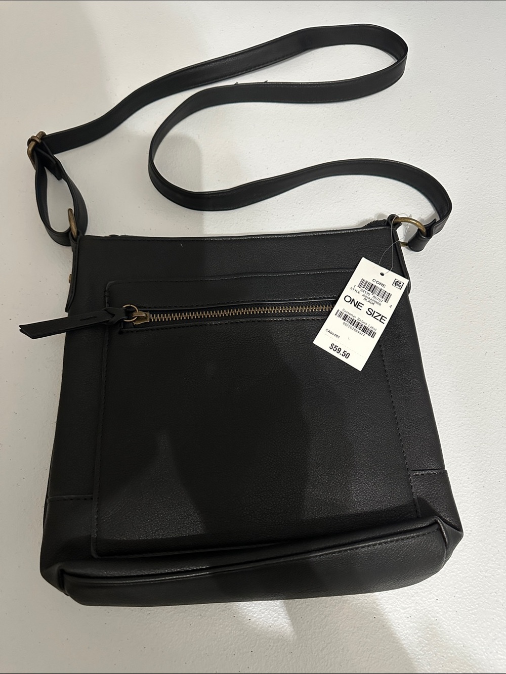 Style & Co. Black Crossbody Bag with Front Zip Pocket
